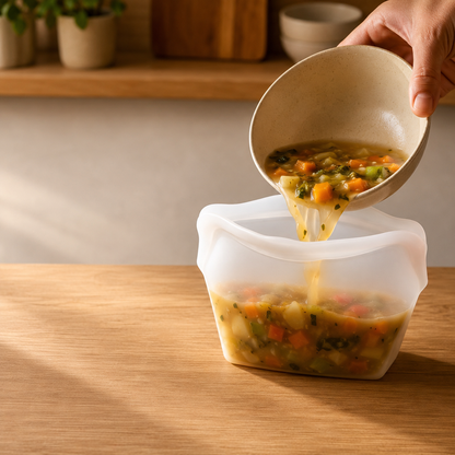 Billhol® Stand-Up Food-Grade Silicone Storage Bag, 4-Cup