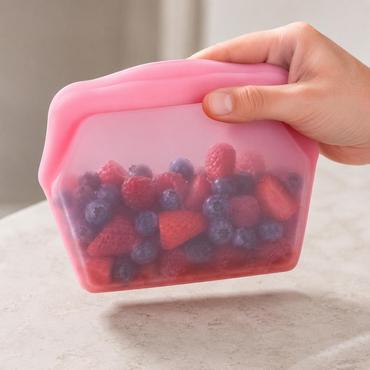 Billhol® Stand-Up Food-Grade Silicone Storage Bag, 4-Cup