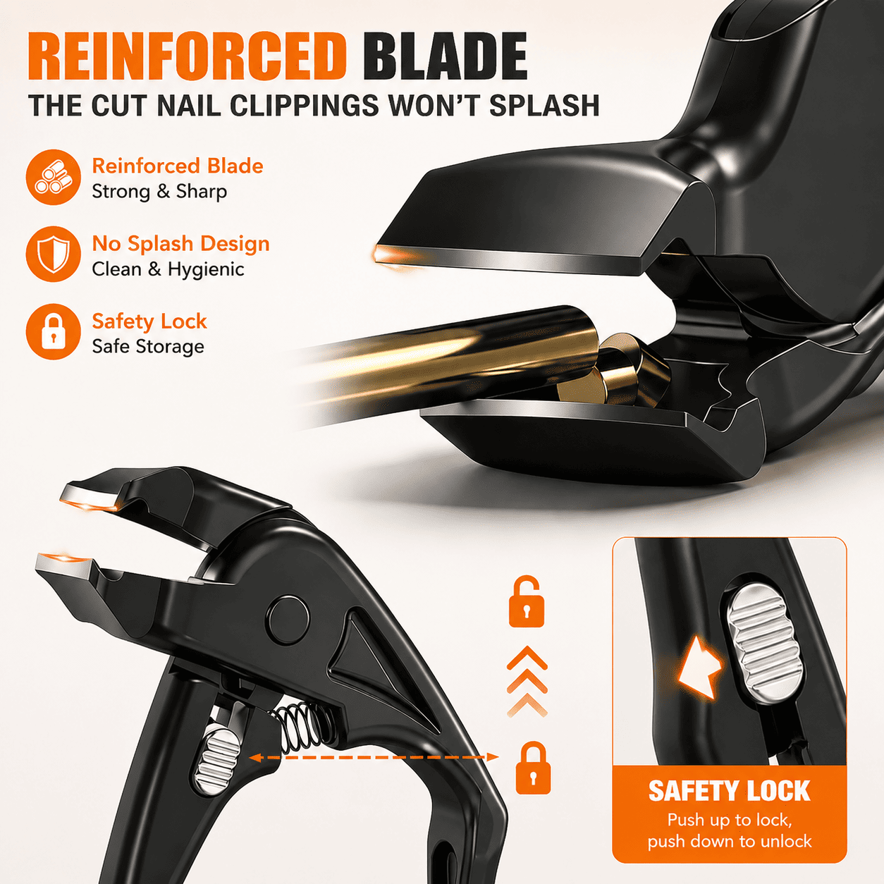 BVJ® Strong Black Nail Clipper