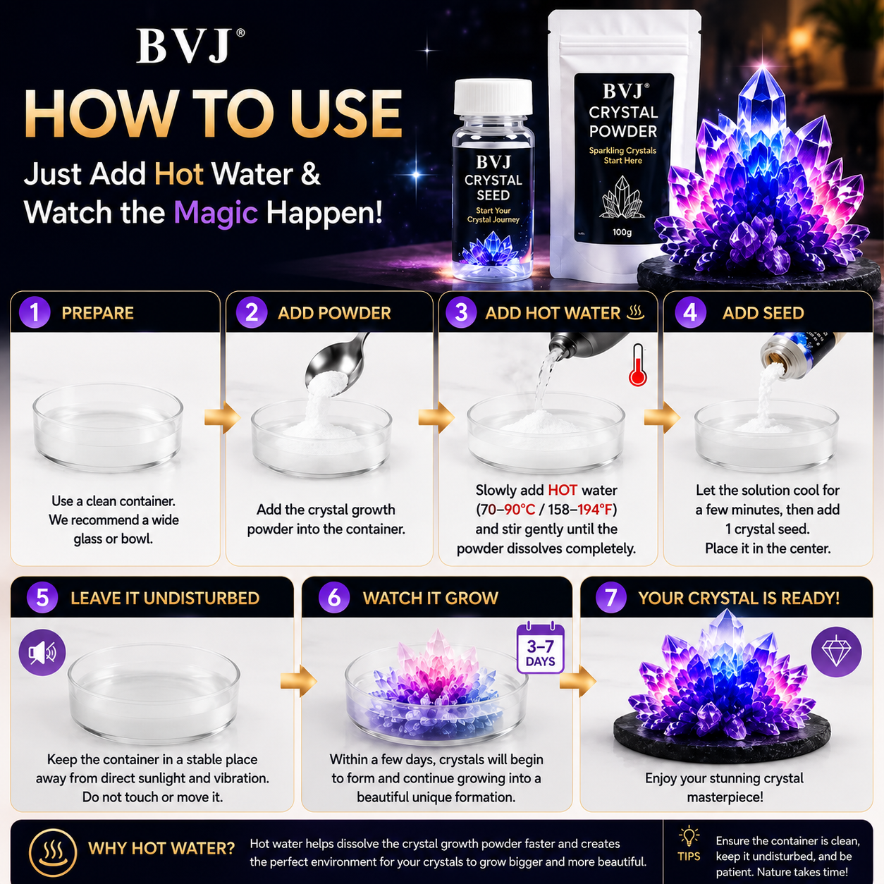 BVJ® Luxury Crystal Atelier – Premium Crystal Growth Powder