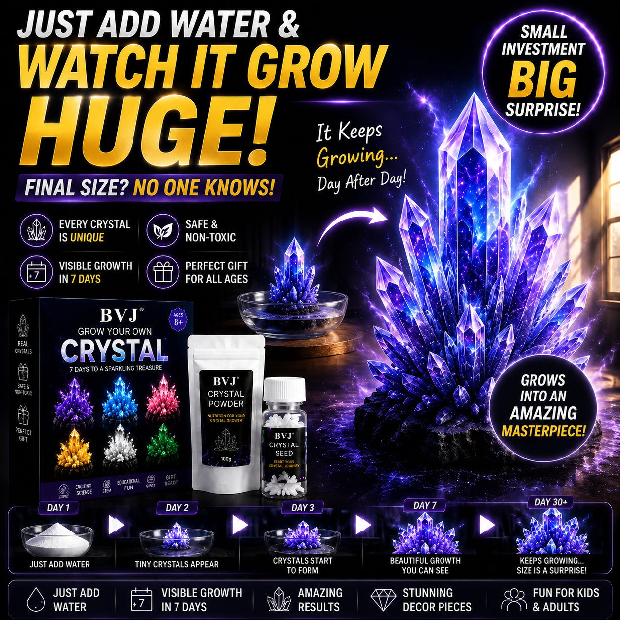 BVJ® Luxury Crystal Atelier – Premium Crystal Growth Powder
