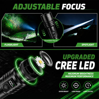 🎁 2026 Billhol® Super Bright Ultimate Tactical Survival Flashlight · 2M+ SOLD · 80X Brightness ·120H RUN TIME · Military COB LED Tech