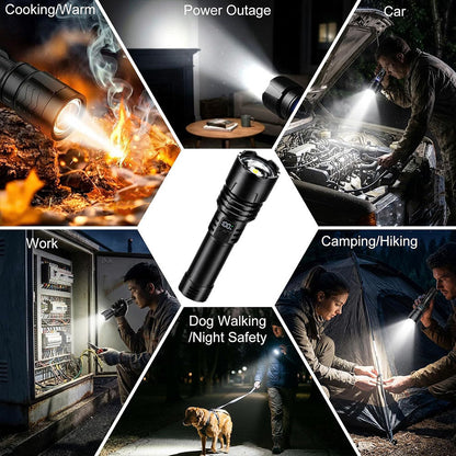 🎁 2026 Billhol® Super Bright Ultimate Tactical Survival Flashlight · 2M+ SOLD · 80X Brightness ·120H RUN TIME · Military COB LED Tech