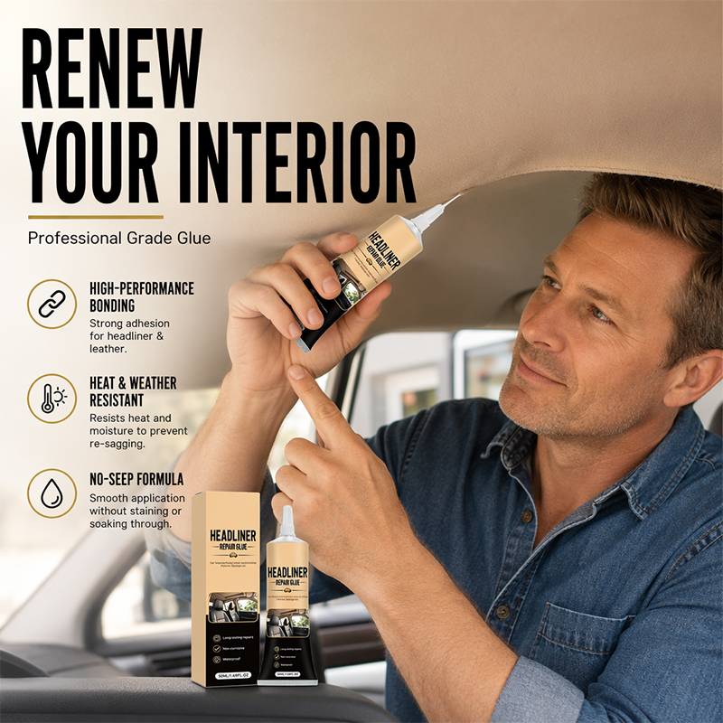 🎉49K+ Sold 🚗 BVJ®  Waterproof Car Headliner Repair Glue, High Strength Adhesive for Sagging Car Ceiling & Interior